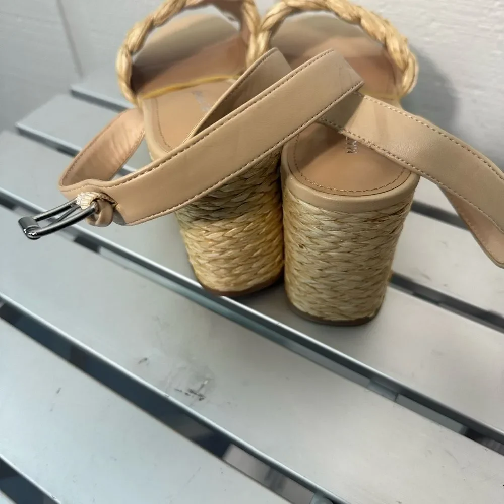 Marc Fisher Steele Jute Raffeta Platform Sandals Size 10 NWOT